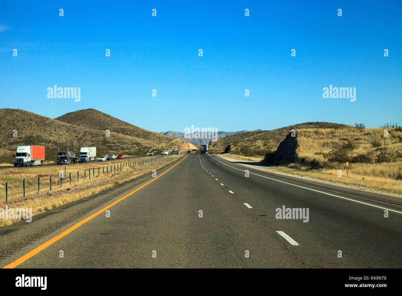 Sierra Blanca and Davis Mountains visible from the I10 highway headed
