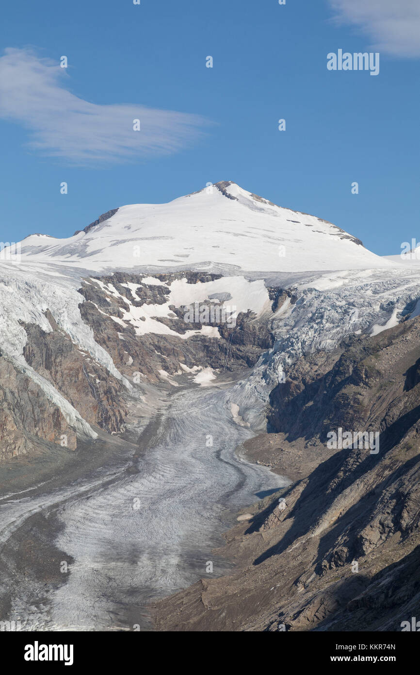 Summit of Mt.  Johannisberg with the Pasterze Glacier, High Tauern National Park, Carinthia, Austria Stock Photo