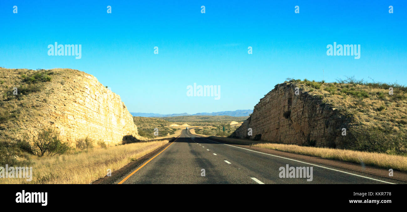 Sierra Blanca and Davis Mountains visible from the I10 highway headed