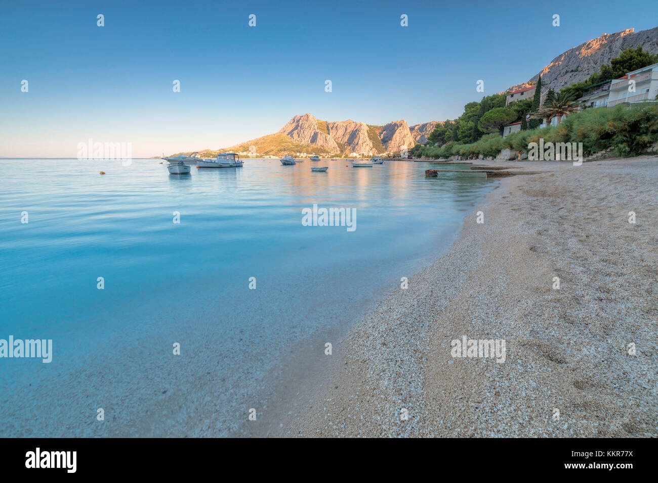 Beach in Omis, Dalmatia, Adriatic Coast, Croatia Stock Photo