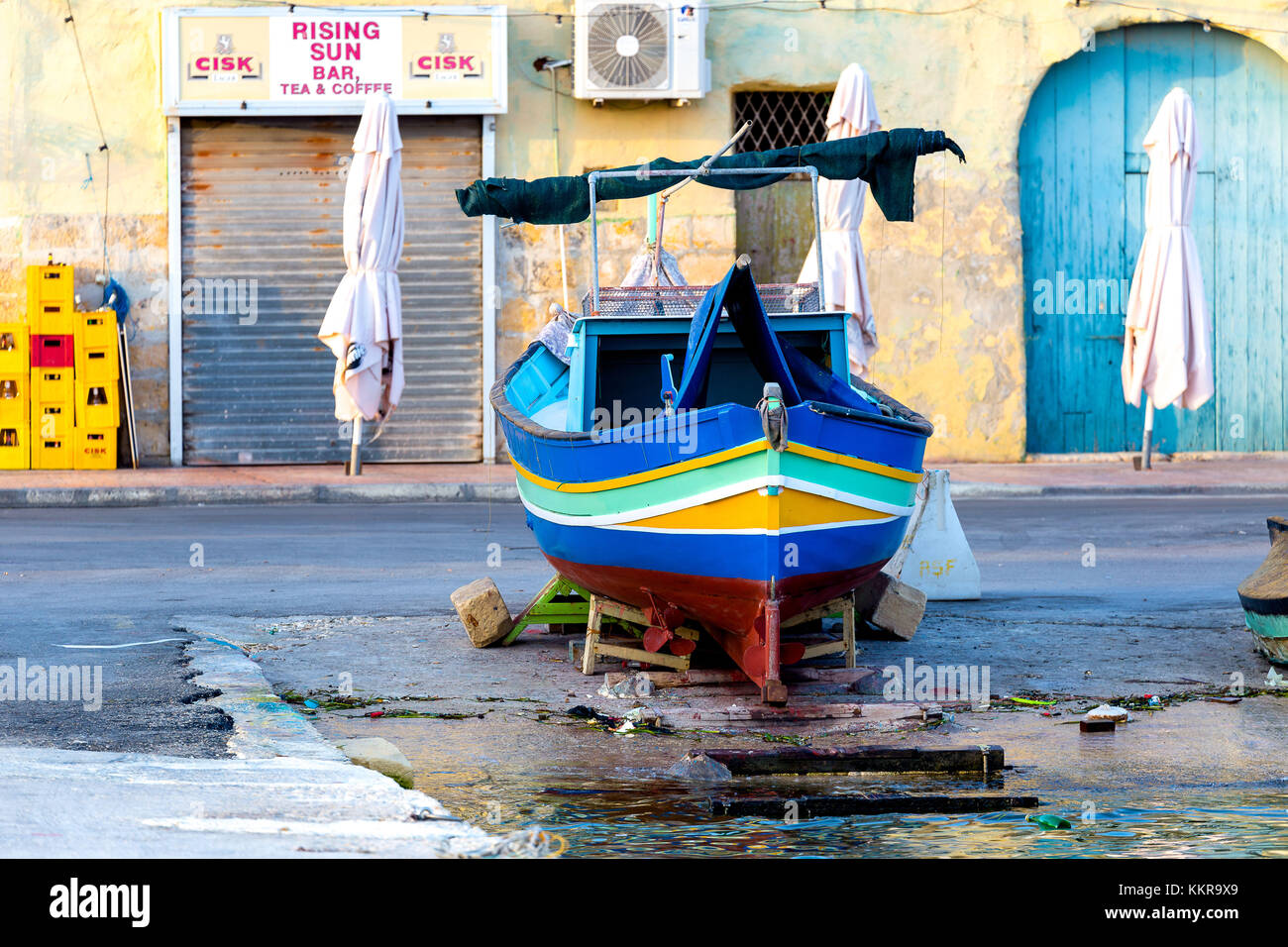 Marsaxlokk is a traditional fishing village in the South Eastern Region of Malta. Stock Photo