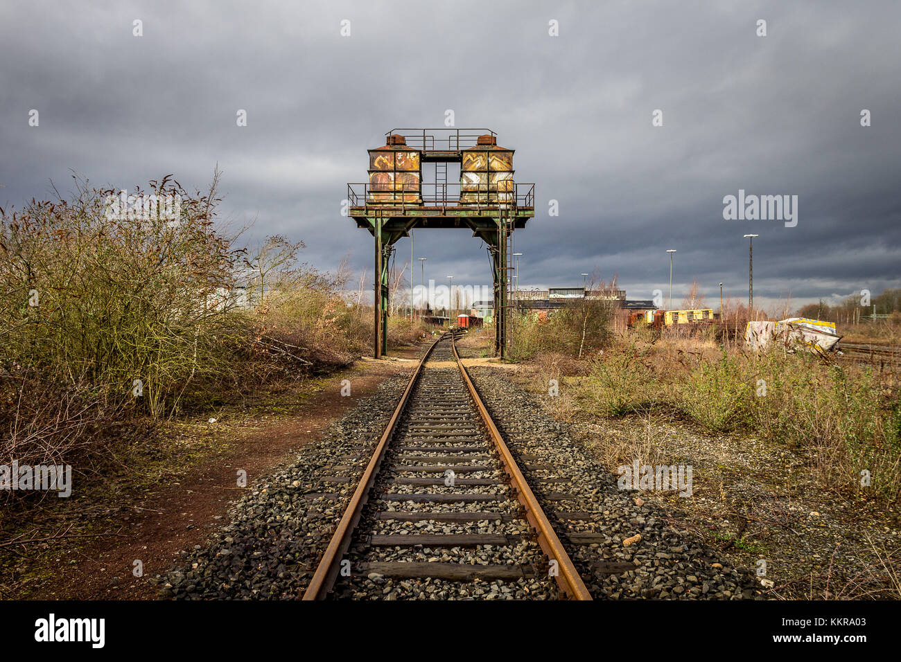 Old lore on a railway near Duisburg Stock Photo