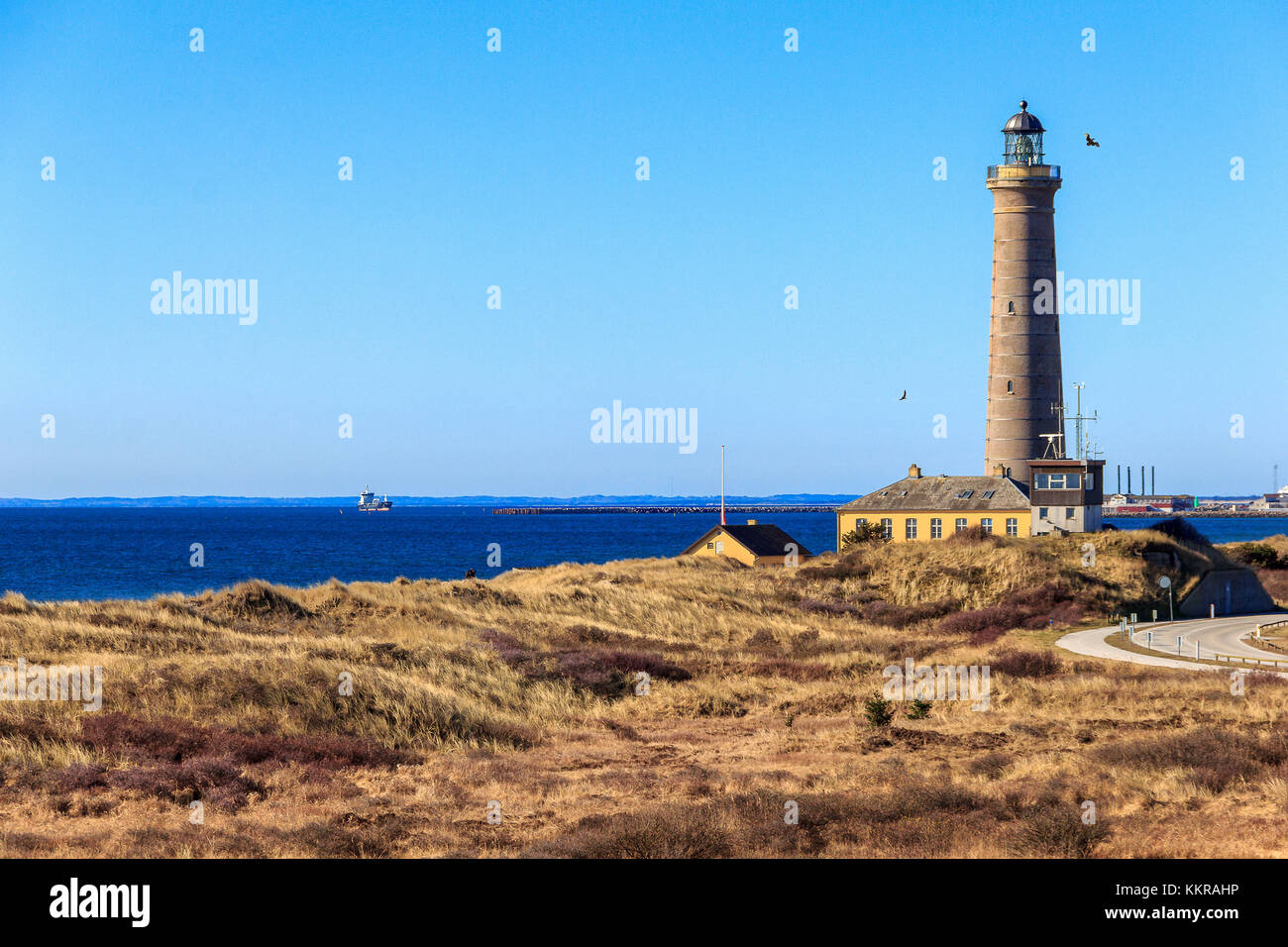 The lighthouse of Skagen, denmarks northernmost town Stock Photo
