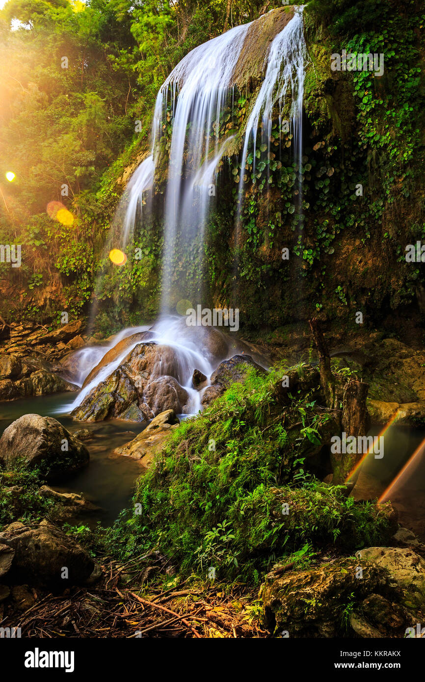 Waterfalls Salto de Soroa, Cuba Stock Photo
