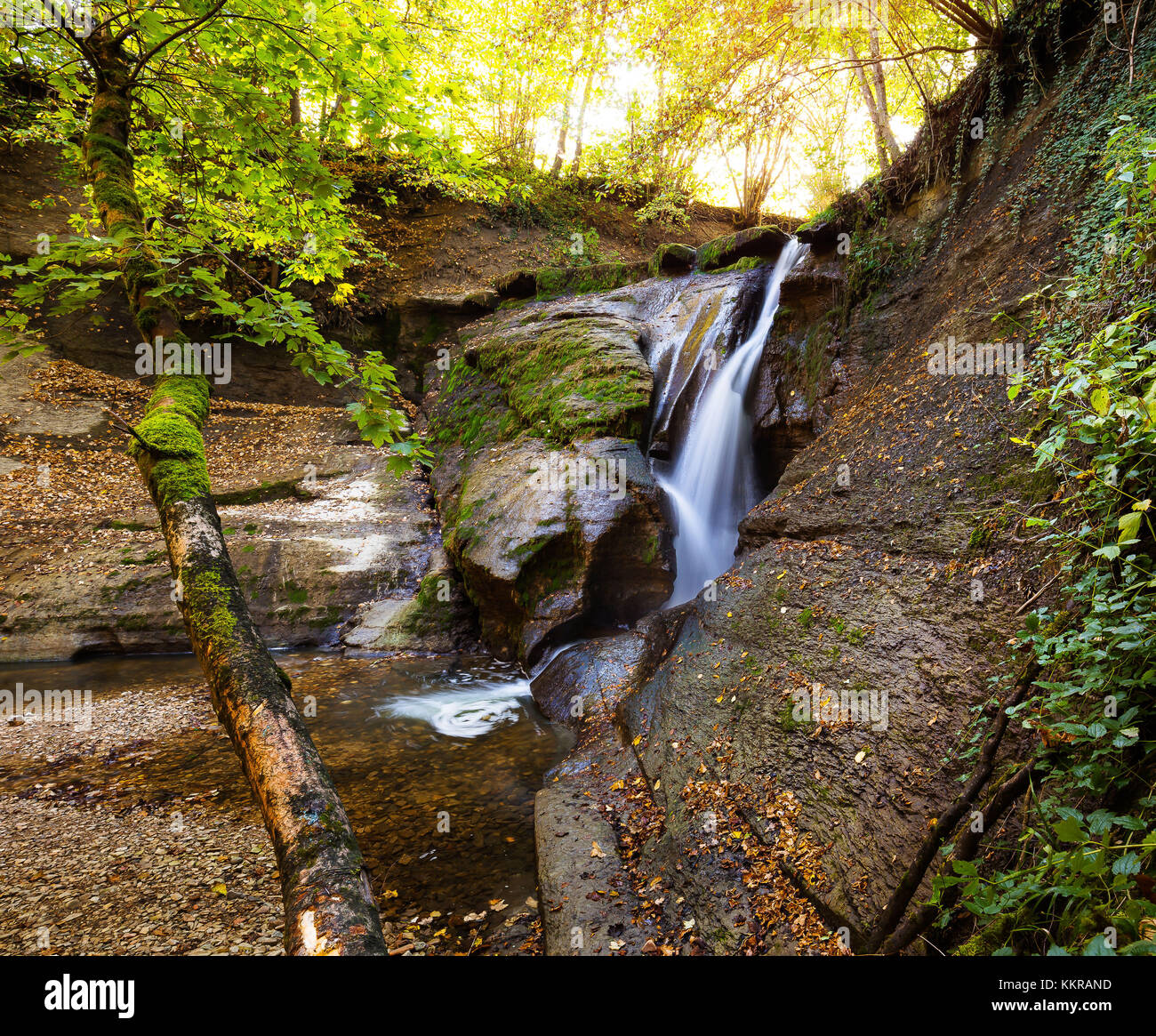 The waterfall at jungingen is a little waterfall with a height of 4 meters Stock Photo