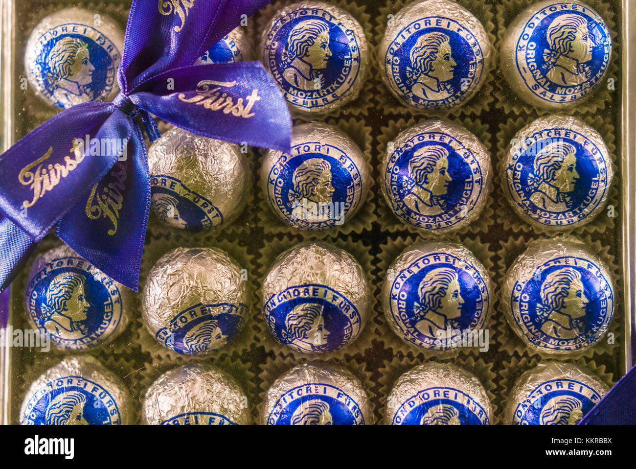 Austria, Salzburgerland, Salzburg, Mozartkugeln, Mozart Ball candy ...