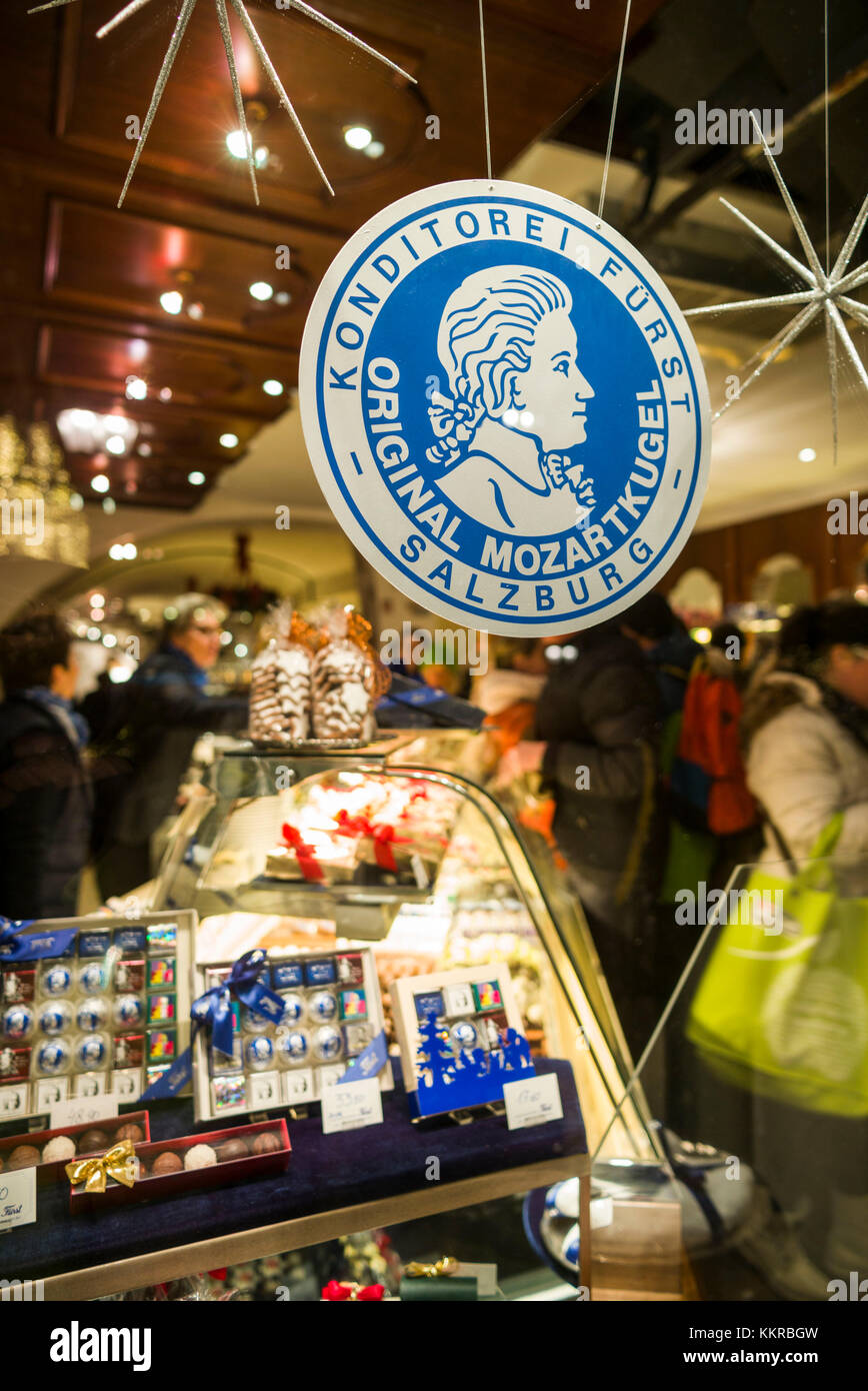 Austria, Salzburgerland, Salzburg, Furst Konditorei, historic sweet shop, interior Stock Photo