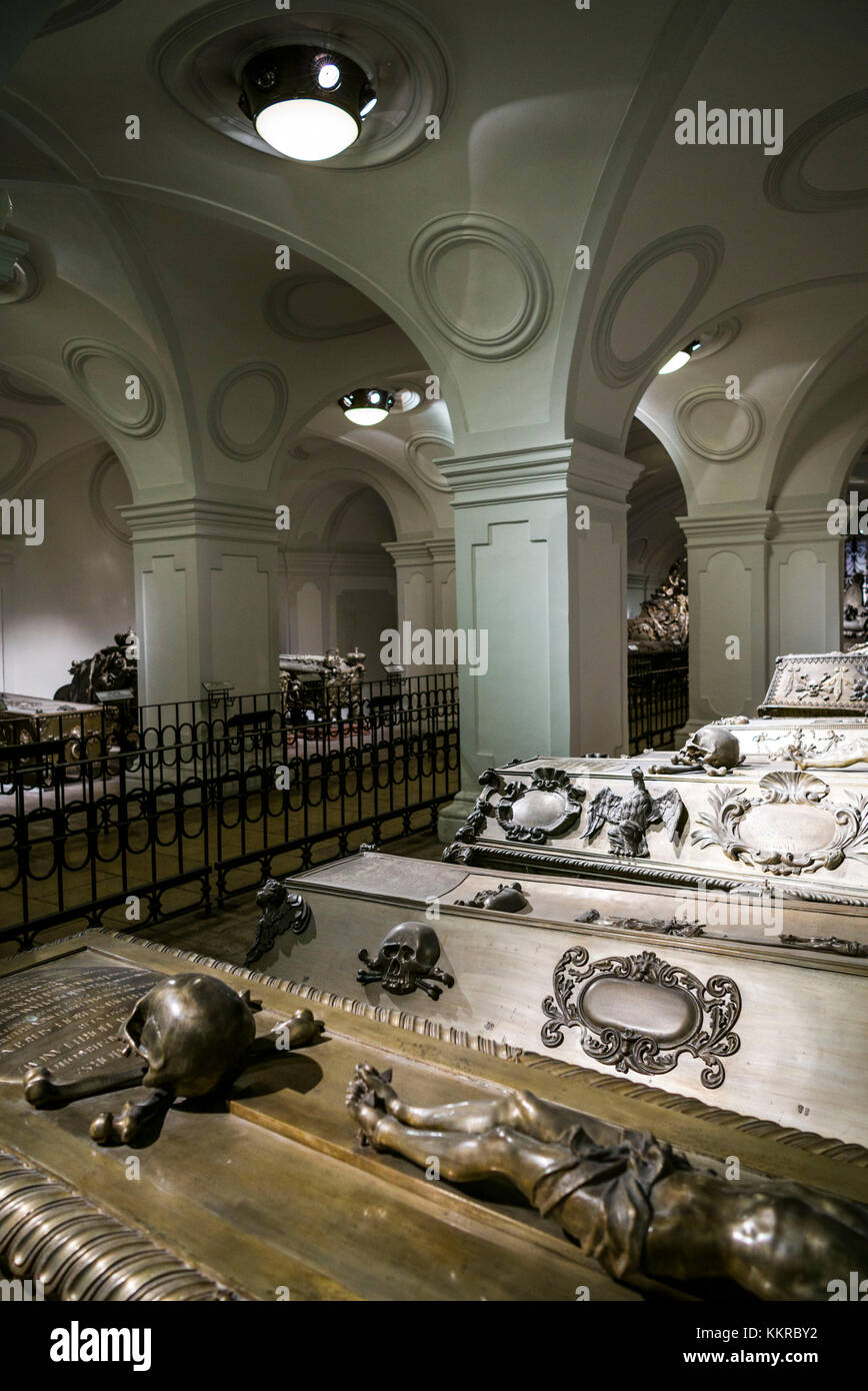 Austria, Vienna, Kaisergruft, Imperial Burial Vault, resting place of the Hapsburg Royal Family Stock Photo