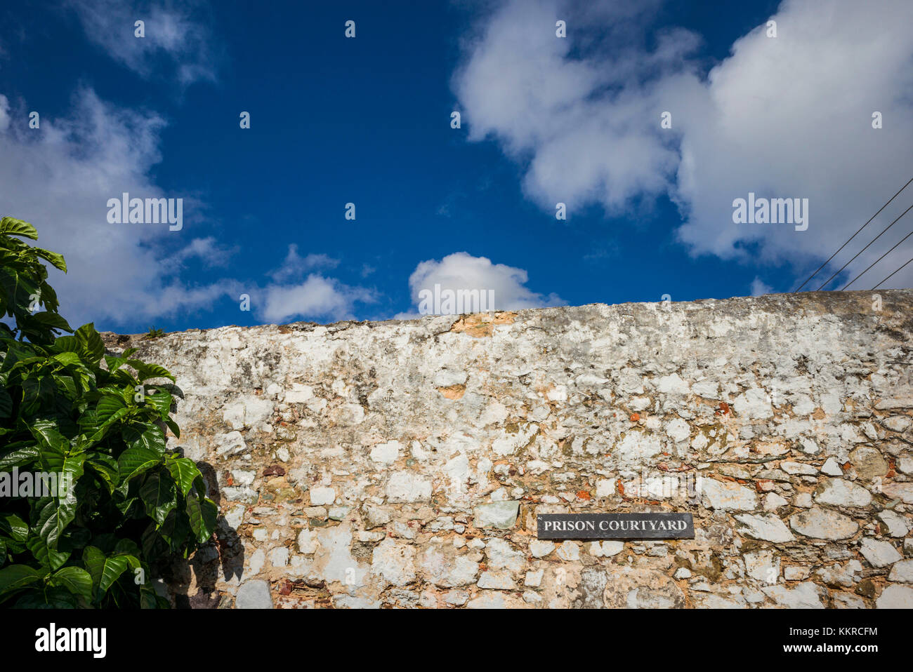British Virgin Islands, Tortola, Road Town, HM Prison Museum, former prison, courtyard Stock Photo
