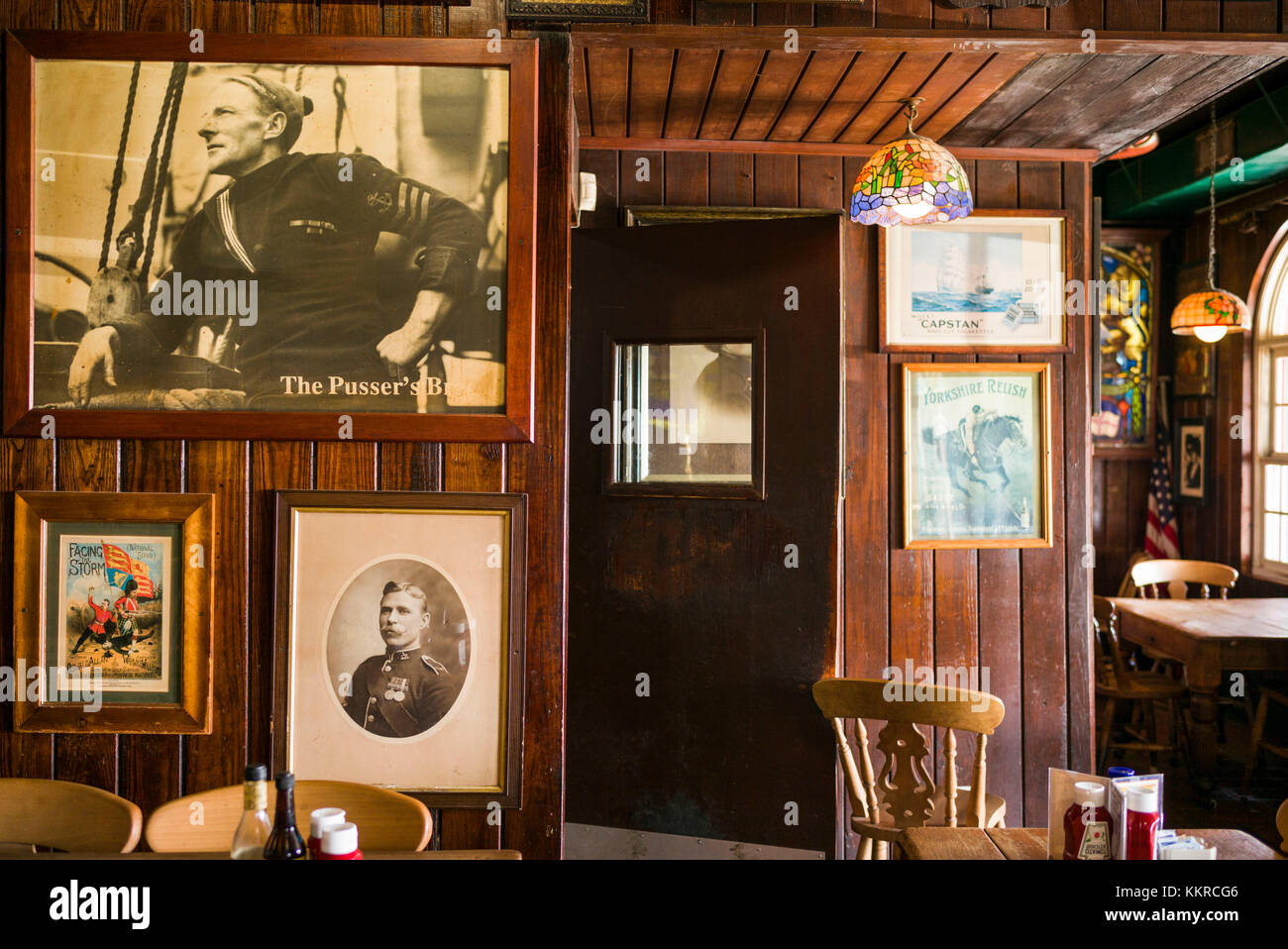 British Virgin Islands, Tortola, Road Town, Pussers Rum Store and Bar, interior Stock Photo