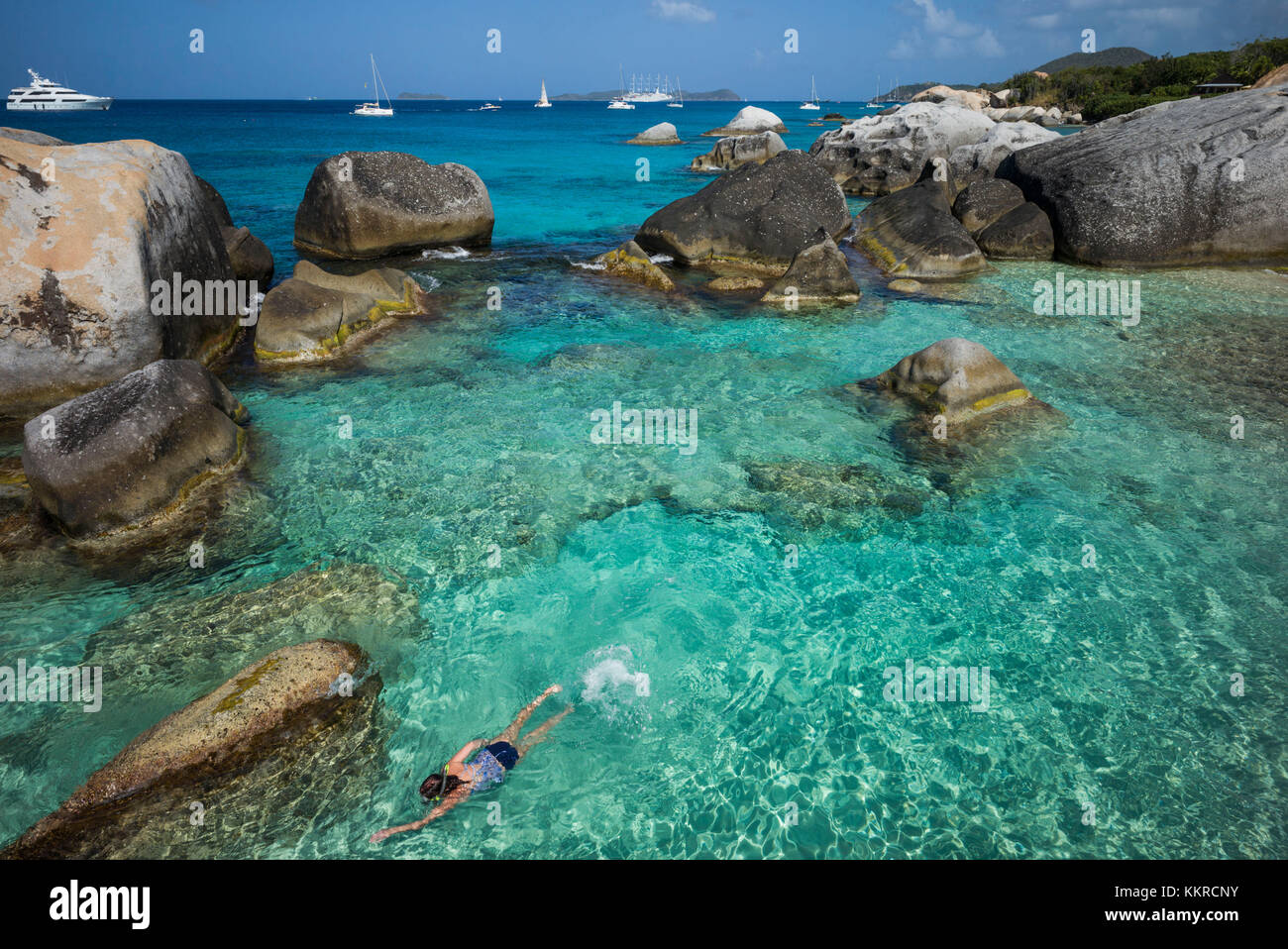 British Virgin Islands, Virgin Gorda, The Baths, beach view Stock Photo