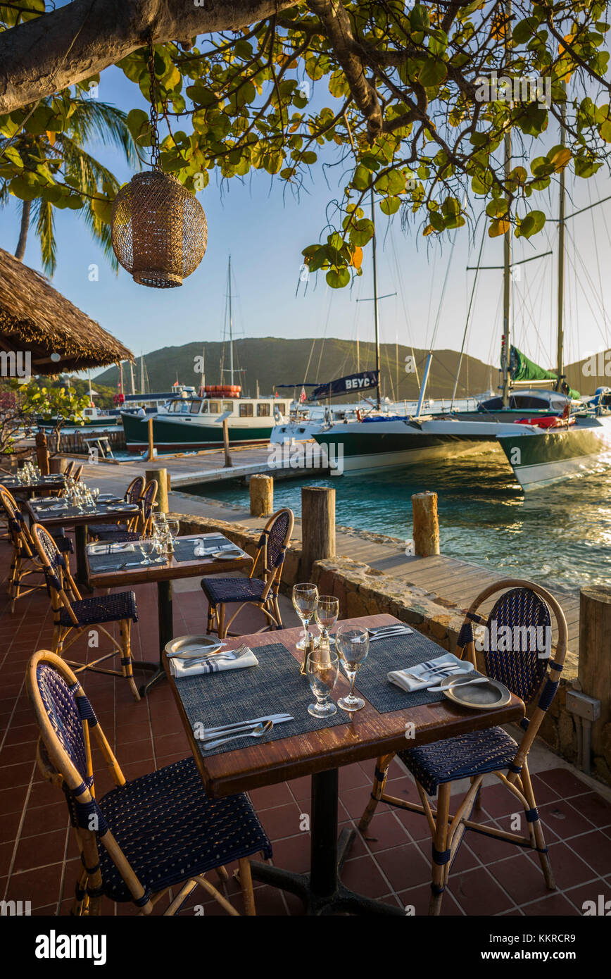 British Virgin Islands, Virgin Gorda, The Bitter End, Bitter End Yacht Club, restaurant Stock Photo