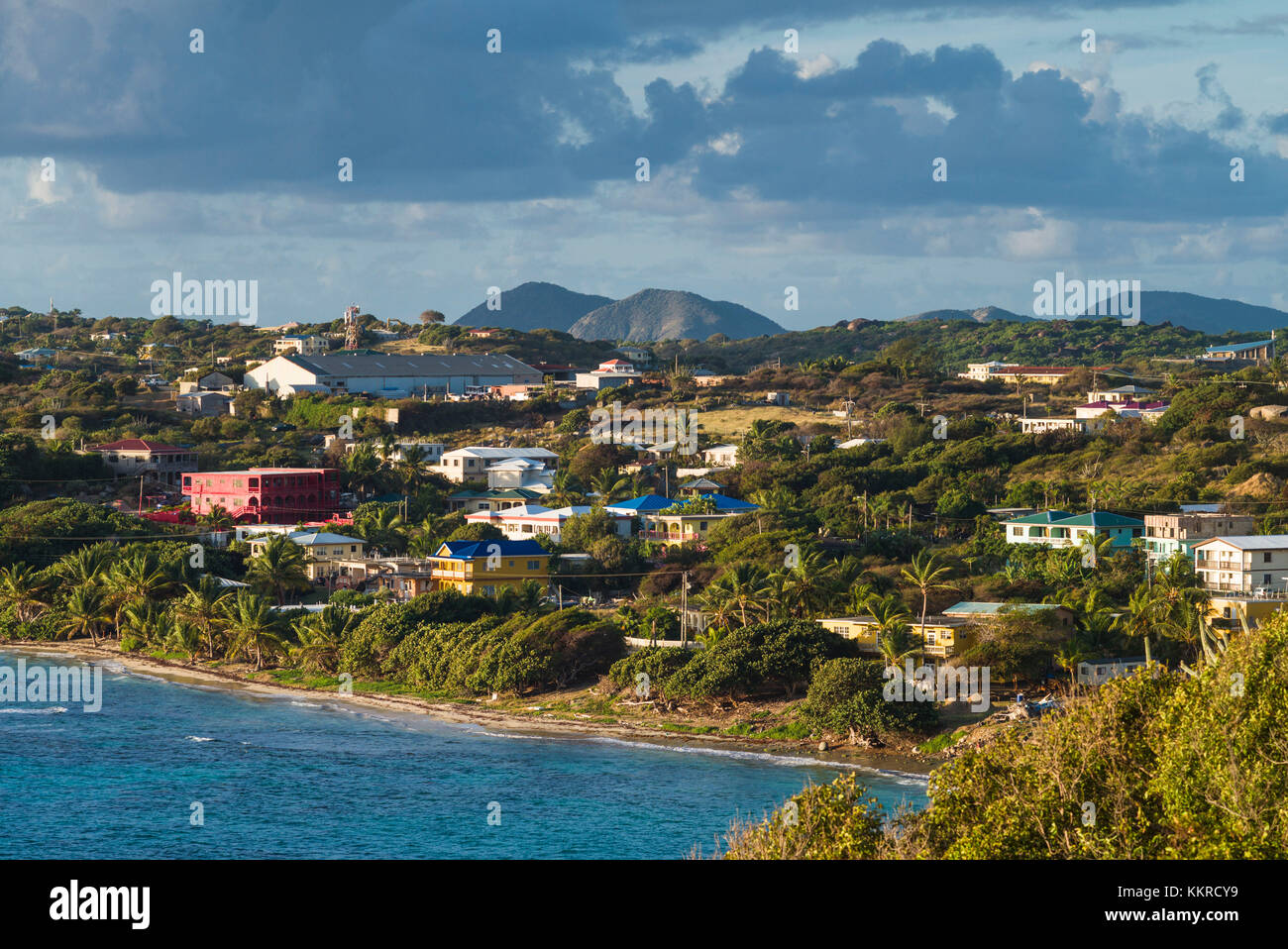 British Virgin Islands, Virgin Gorda, Spanish Town, elevated view of