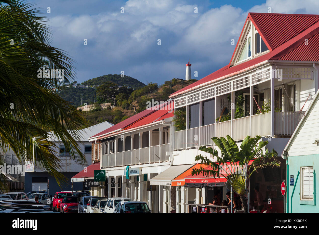 Designer clothing and jewelry boutiques in modern shopping plaza Gustavia  St Barts Stock Photo - Alamy