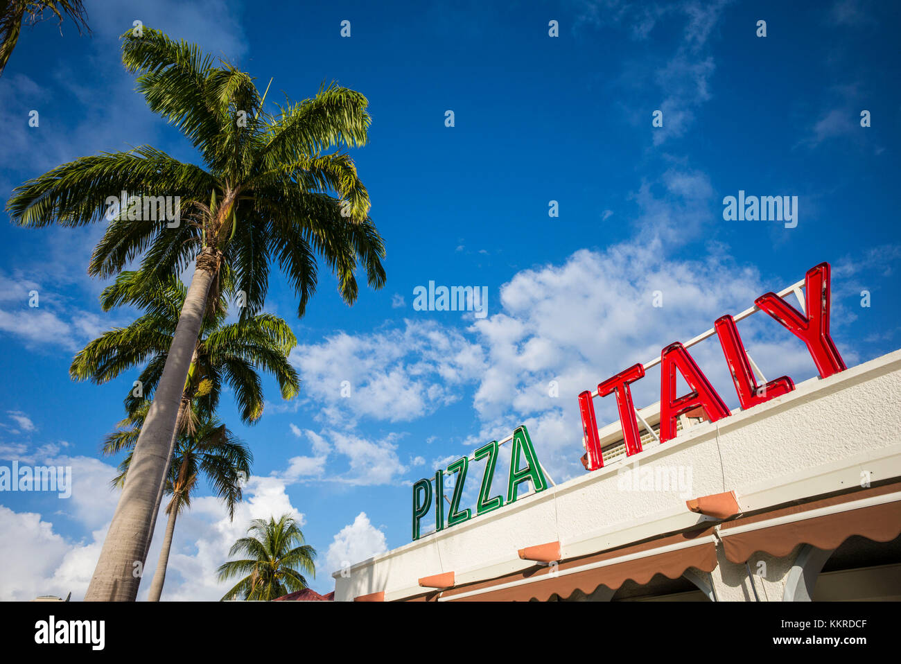 Netherlands, Sint Maarten, Simpson Bay, Pizza Italy Restaurant Stock Photo