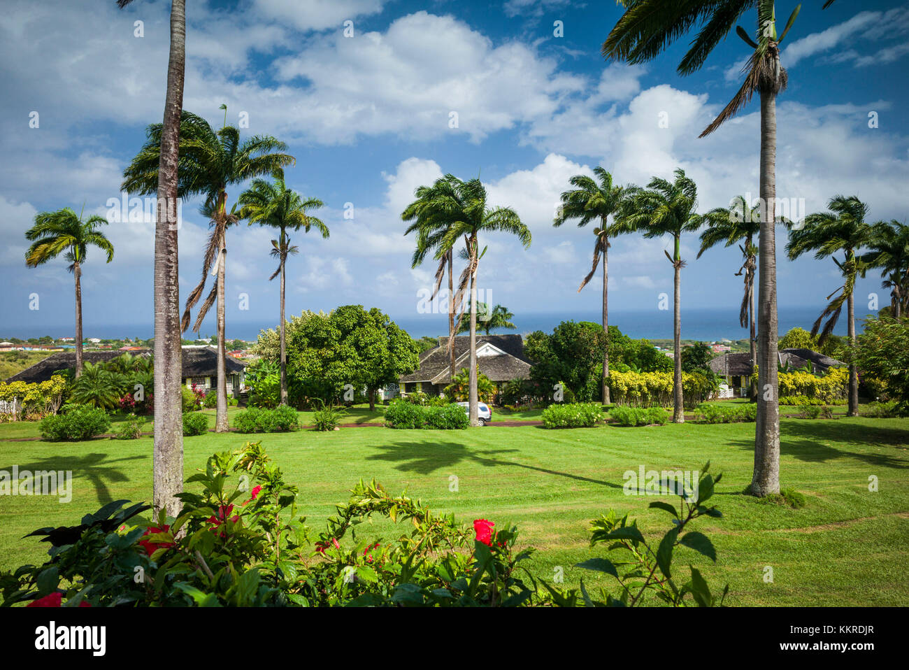 St. Kitts and Nevis, St. Kitts, Ottleys, Ottley's Plantation Inn, old sugar plantation now a hotel, grounds Stock Photo