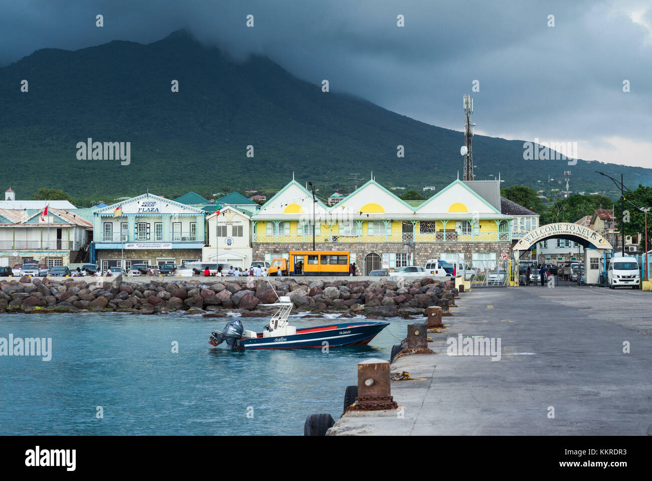 Charlestown waterfront nevis caribbean hi-res stock photography and