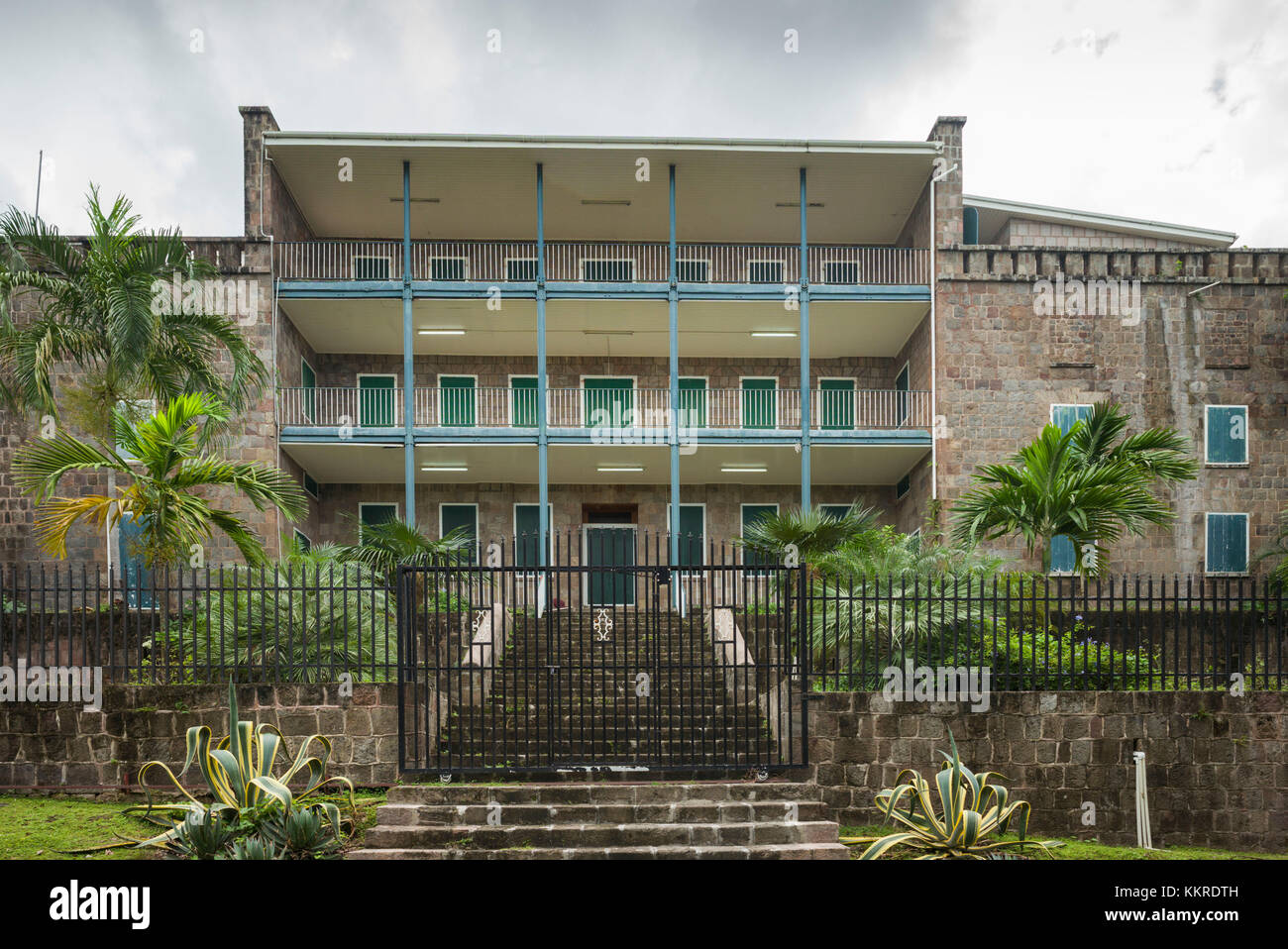 St. Kitts and Nevis, Nevis, Charlestown, Bath Hotel, 18th century Stock