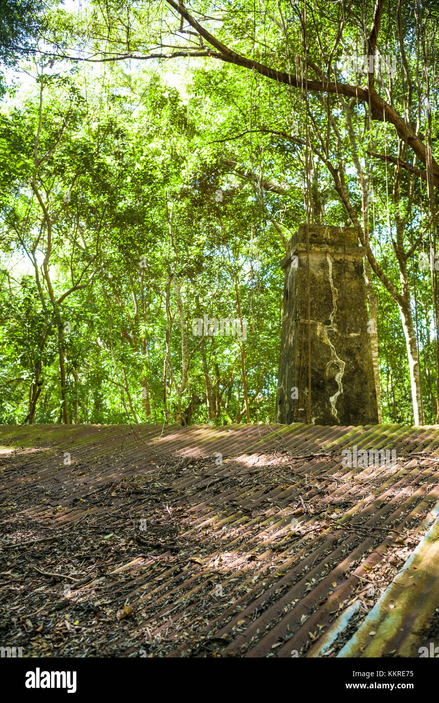 U.S. Virgin Islands, St. John, Maho Bay, sugar mill ruins Stock Photo