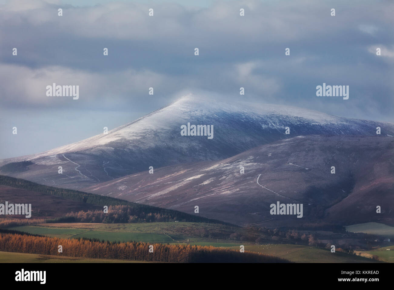 Snow cappted mountain, Ben Rinnes in Scotland landscape Stock Photo