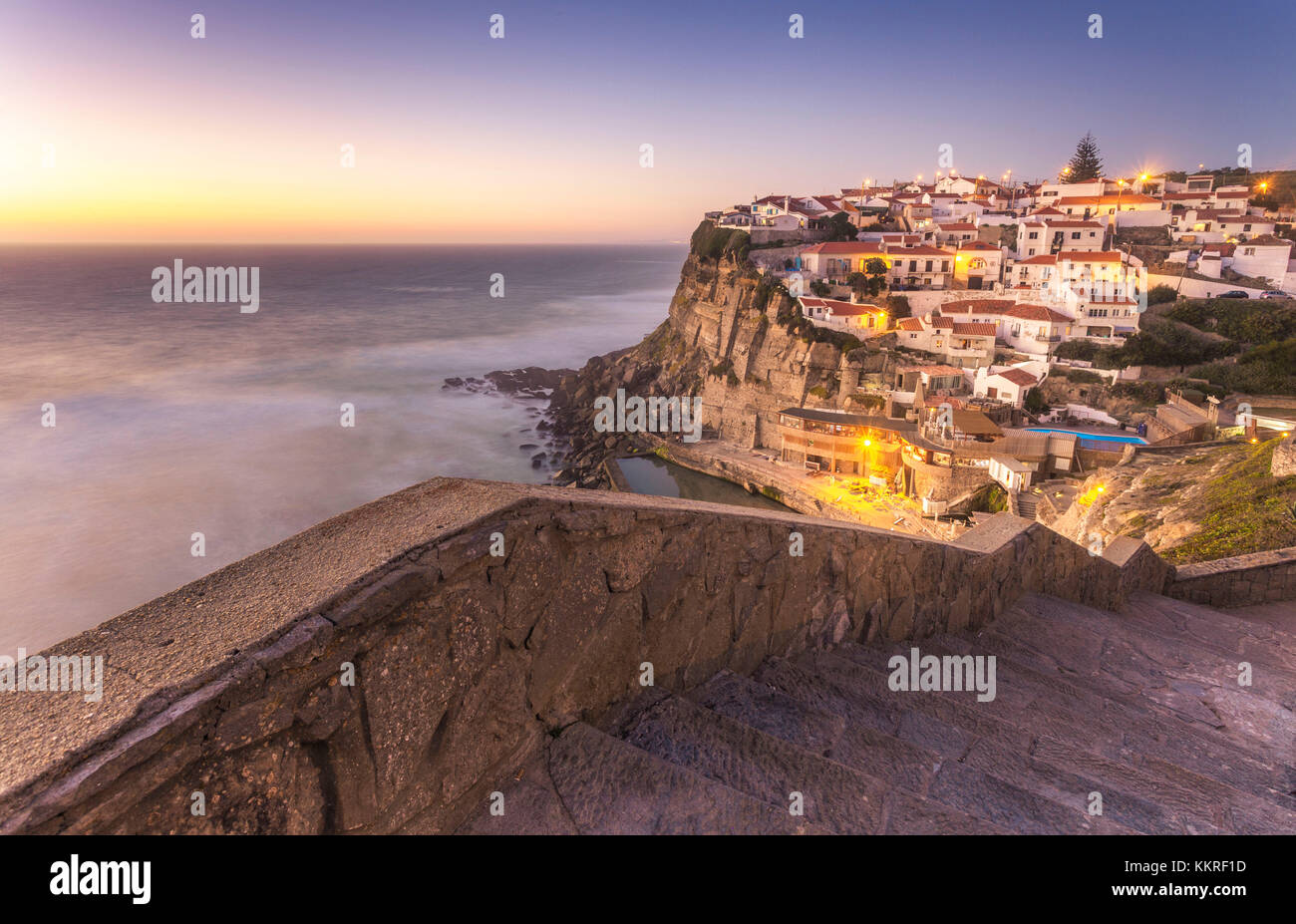 Azenhas do mar, Colares, Sintra, Lisbon district, Portugal Stock Photo