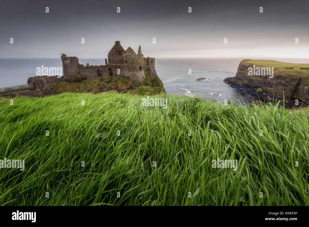 Dunluce Castle ruins, Northern Ireland, County Antrim, Bushmills, United Kingdom Stock Photo