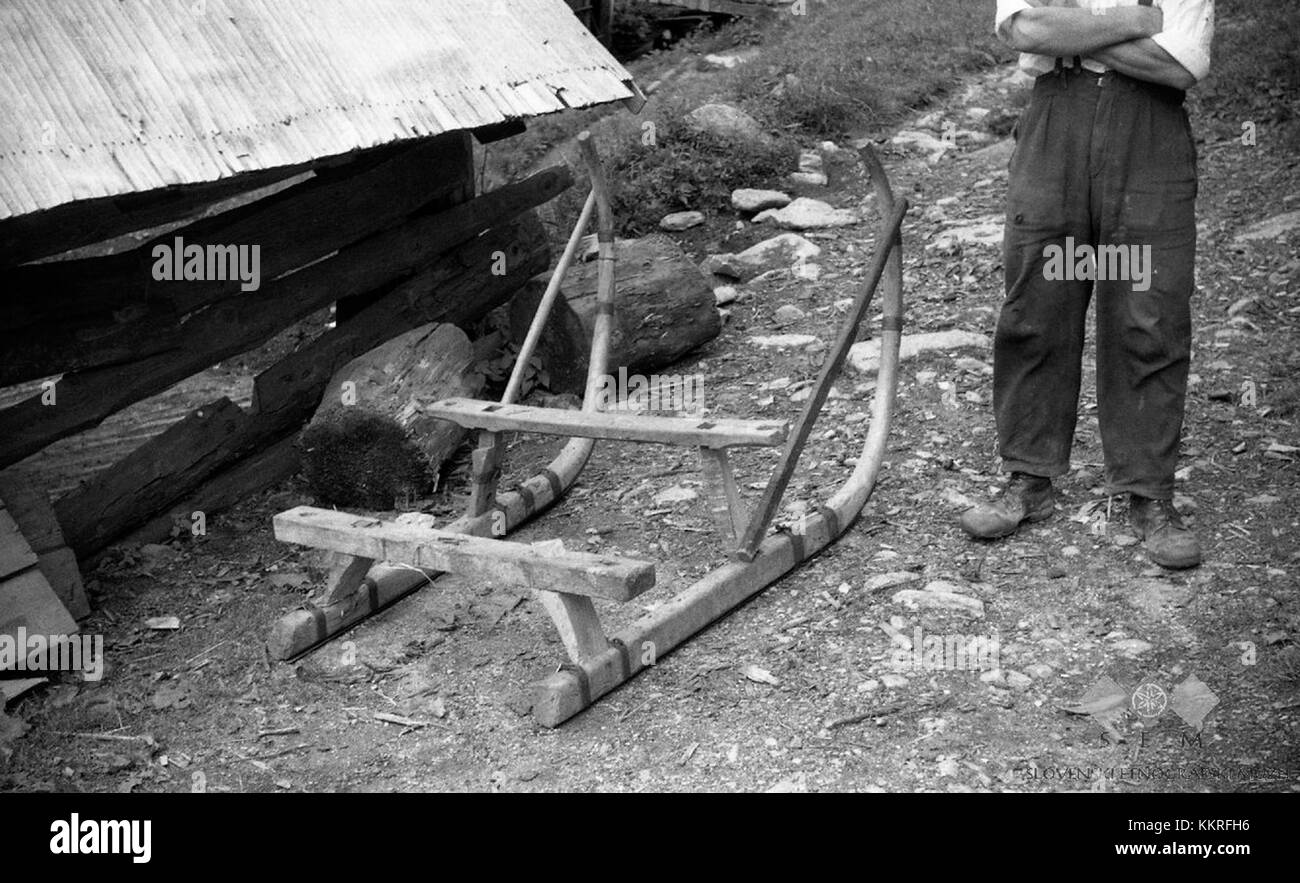 Hudinja, sani za prevoz hlodov 1963 Stock Photo