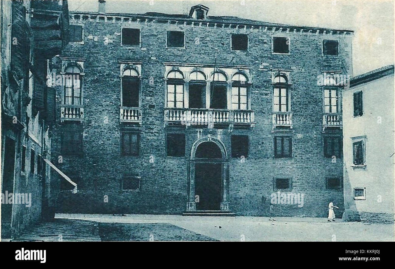 Postcard of Regional Museum of Koper 1925 Stock Photo