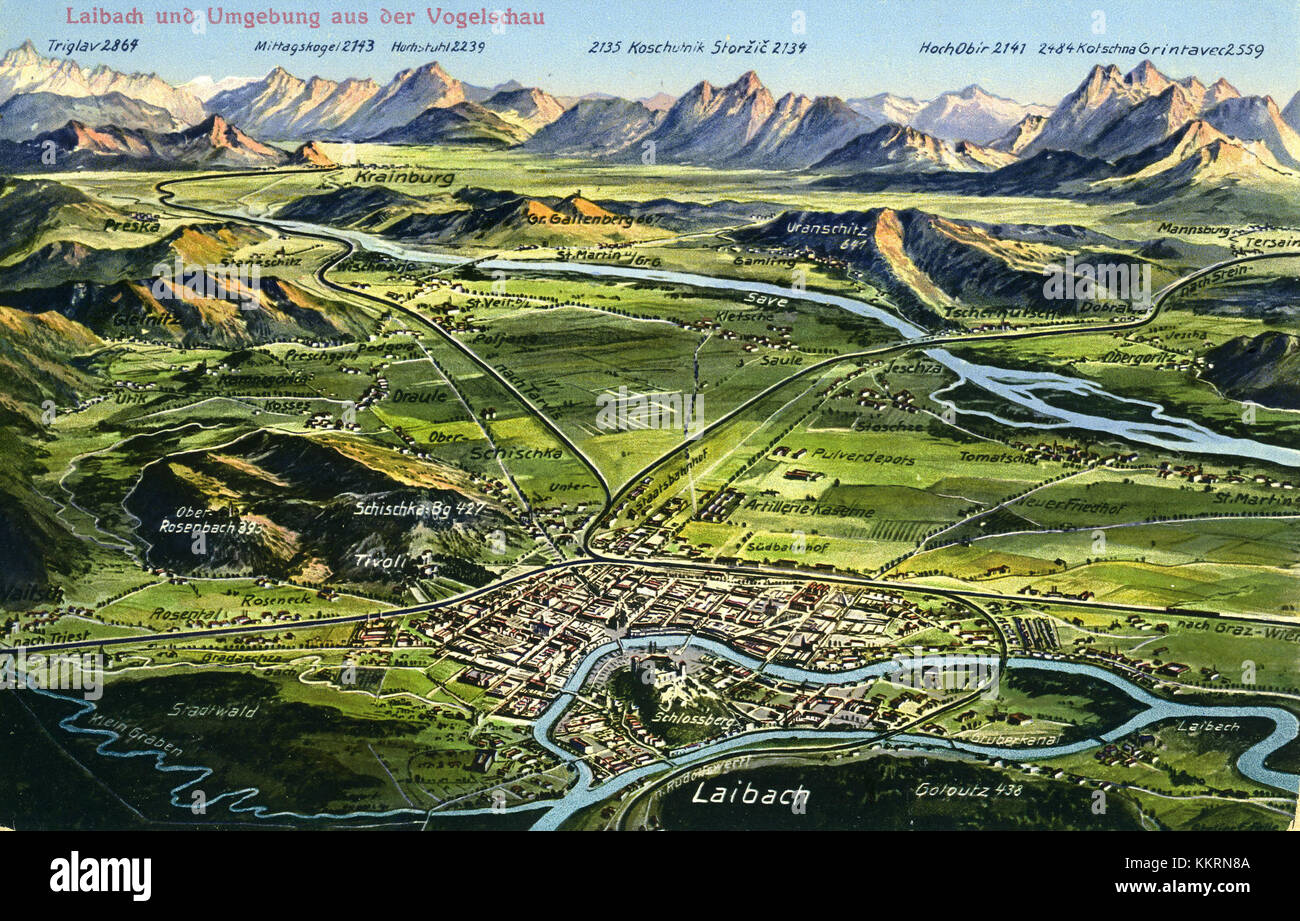 Old ljubljana map hi-res stock photography and images - Alamy