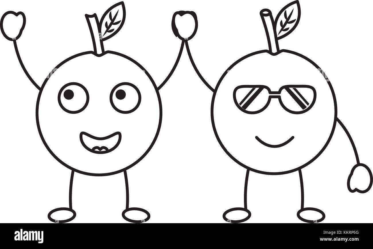 Two Oranges Color In Two Oranges Clipart Black And White
