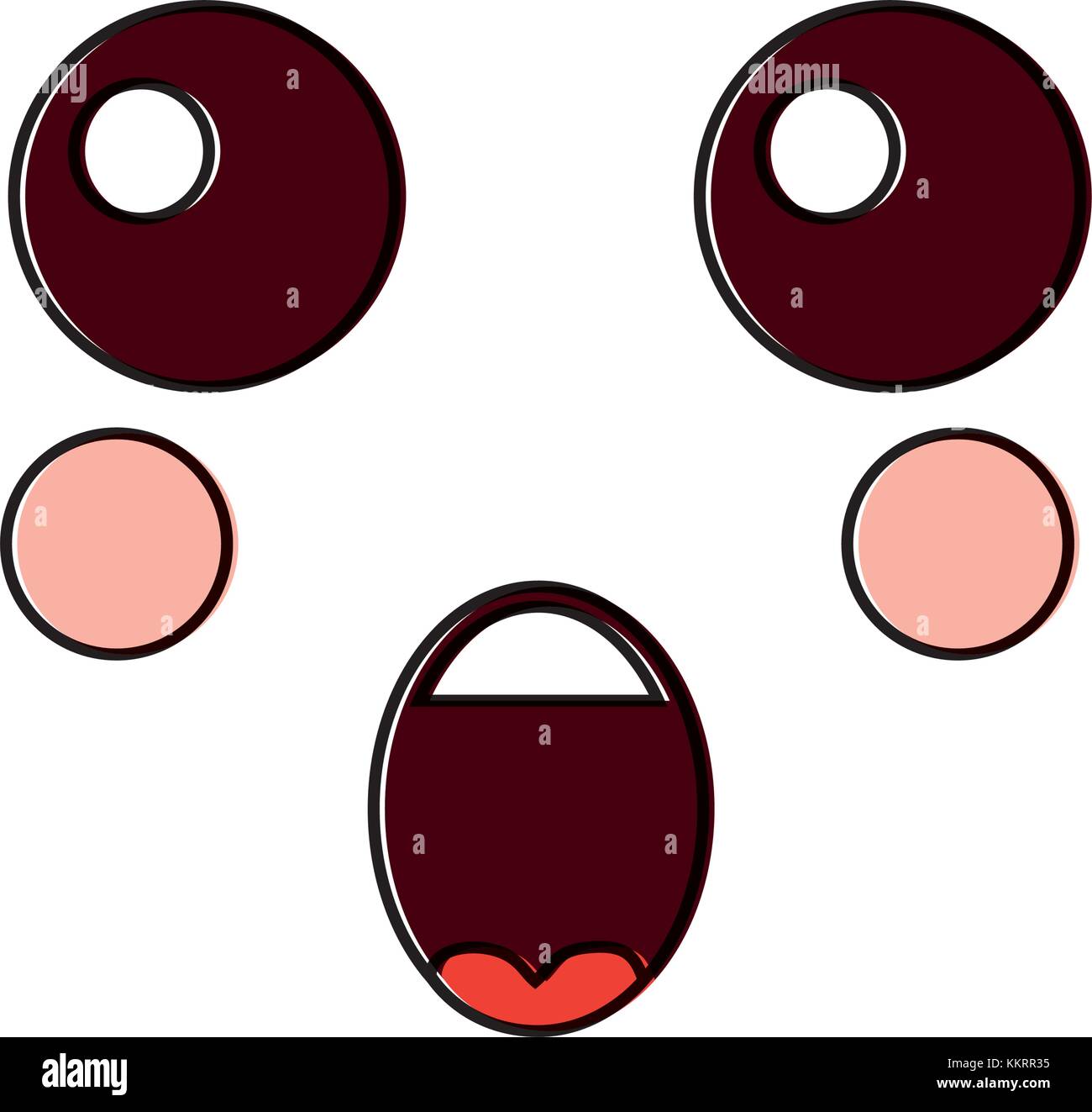 kawaii face expression facial gesture cartoon Stock Vector Image & Art ...