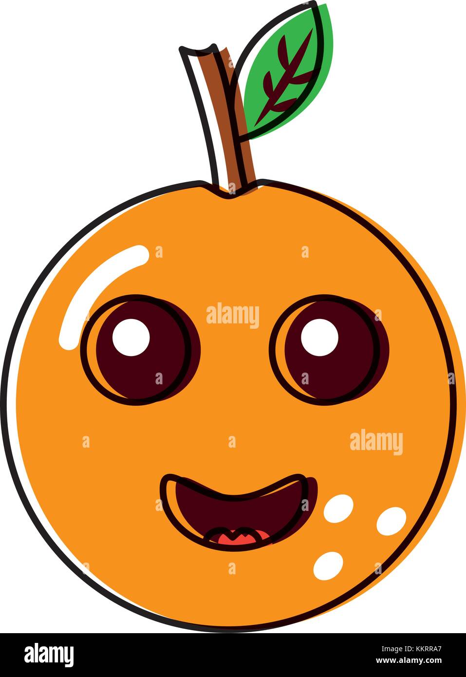 kawaii cartoon orange fruit funny character Stock Vector Image & Art ...