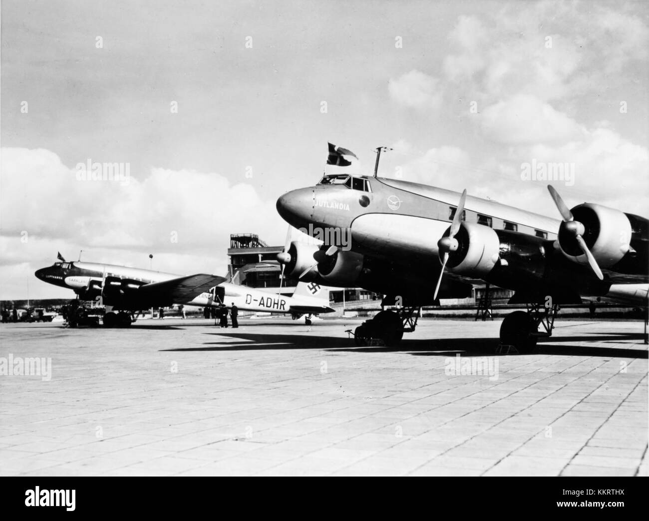 DDL Fw 200, Jutlandia, with DLH Fw 200, at the airport Stock Photo - Alamy