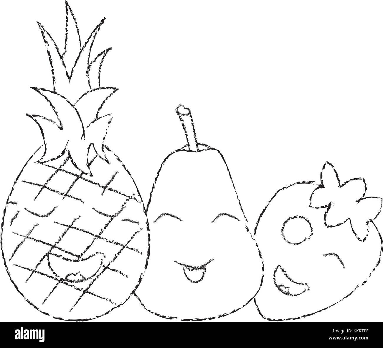 Kawaii Fruits Clipart Kawaii Fruit Clip Art Cute Fruits Clipart Fruits  Digital Stamps Cute Fruits Icons Kawaii Fruit Coloring Pages 