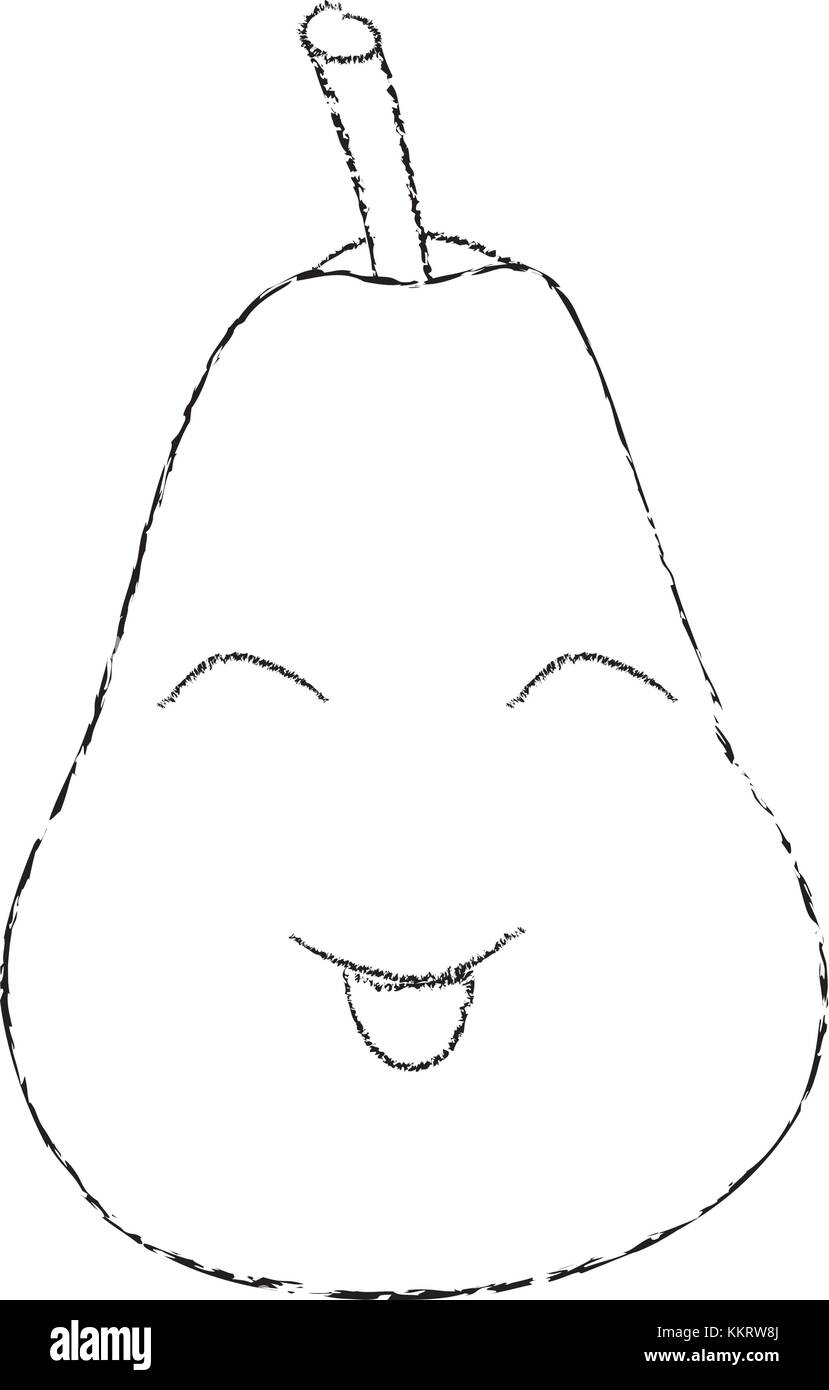 pear happy fruit kawaii icon image Stock Vector Image & Art - Alamy