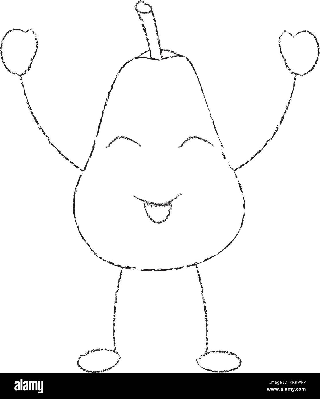 pear happy fruit kawaii icon image Stock Vector Image & Art - Alamy