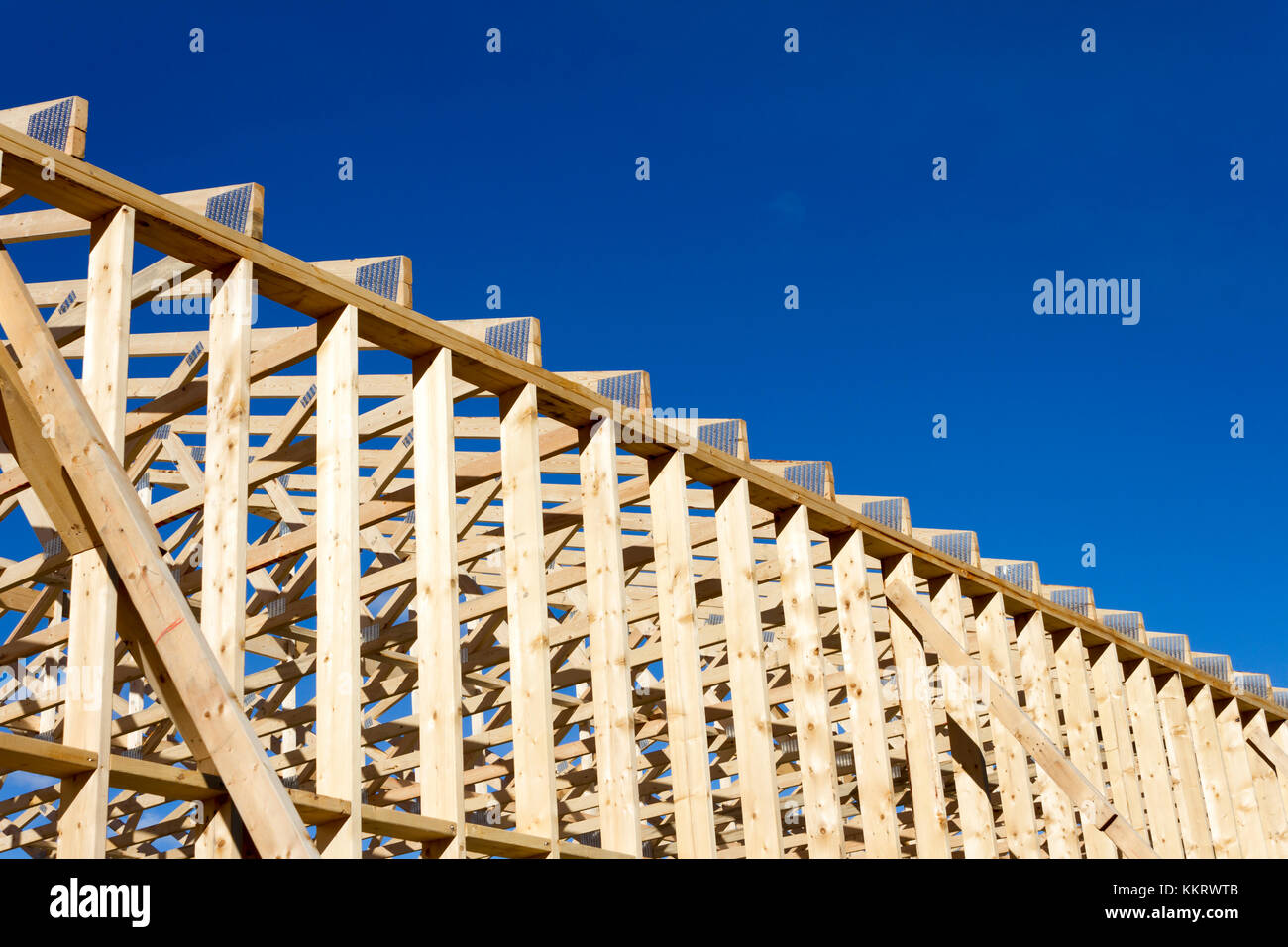 Wood construction frame of housing development detached house