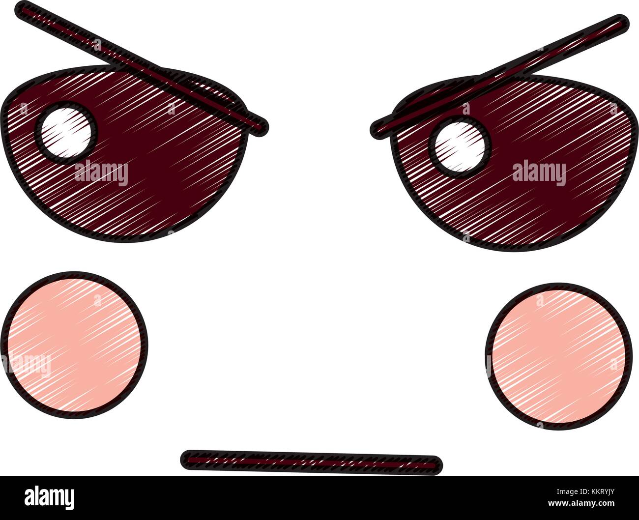 kawaii face expression facial gesture cartoon Stock Vector Image & Art ...