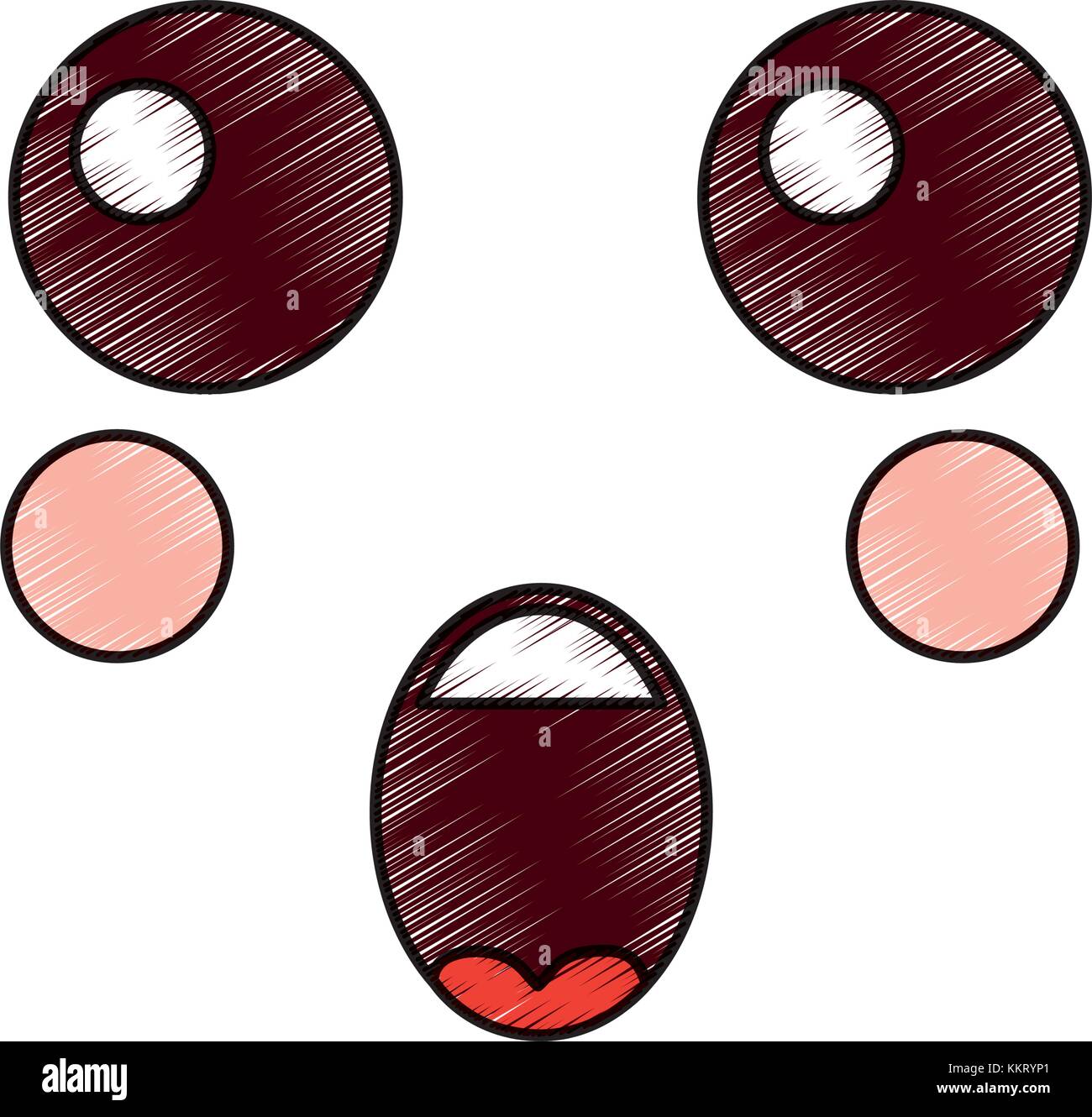 kawaii face expression facial gesture cartoon Stock Vector Image & Art ...