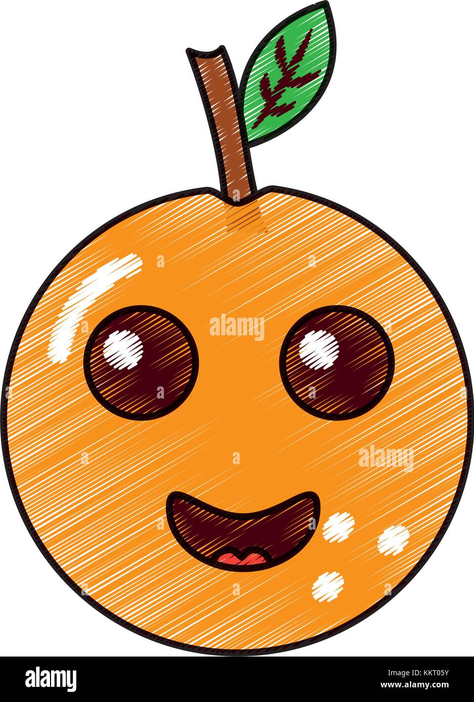 kawaii cartoon orange fruit funny character Stock Vector Image & Art ...