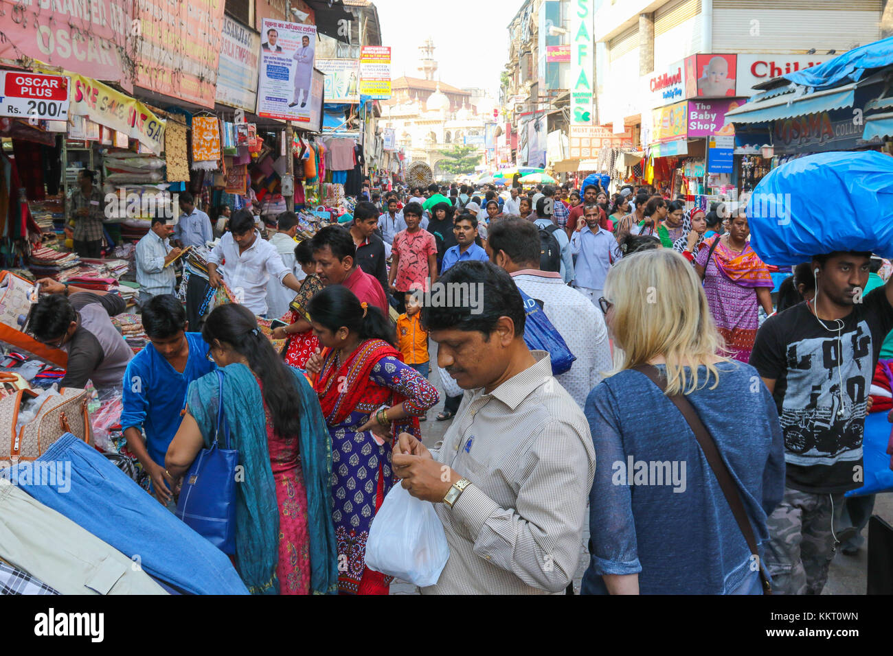 Crowded street in Mumbai, India Stock Photo