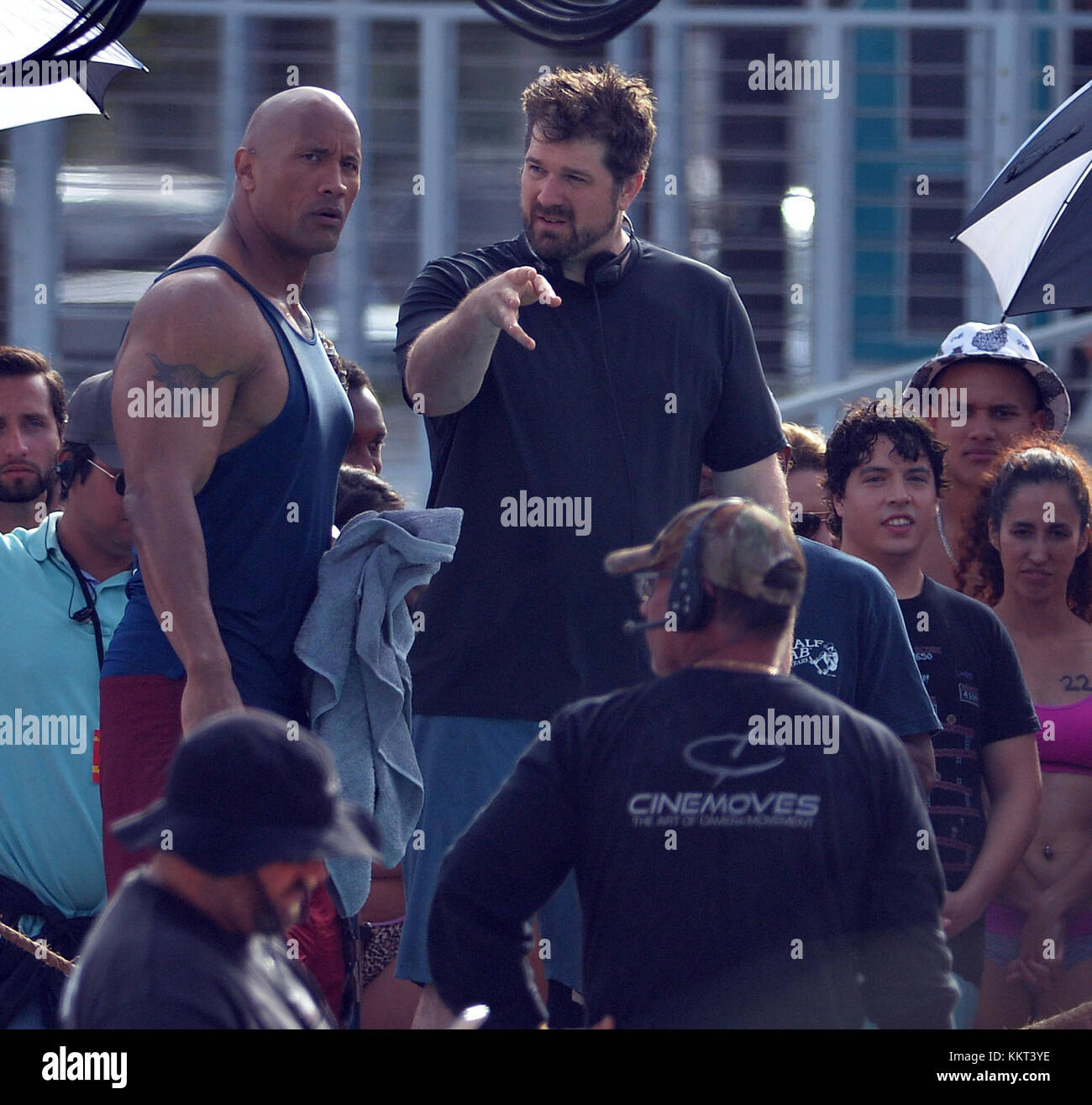 MIAMI BEACH, FL MARCH 08 Actor's Zac Efron, Dwayne Johnson