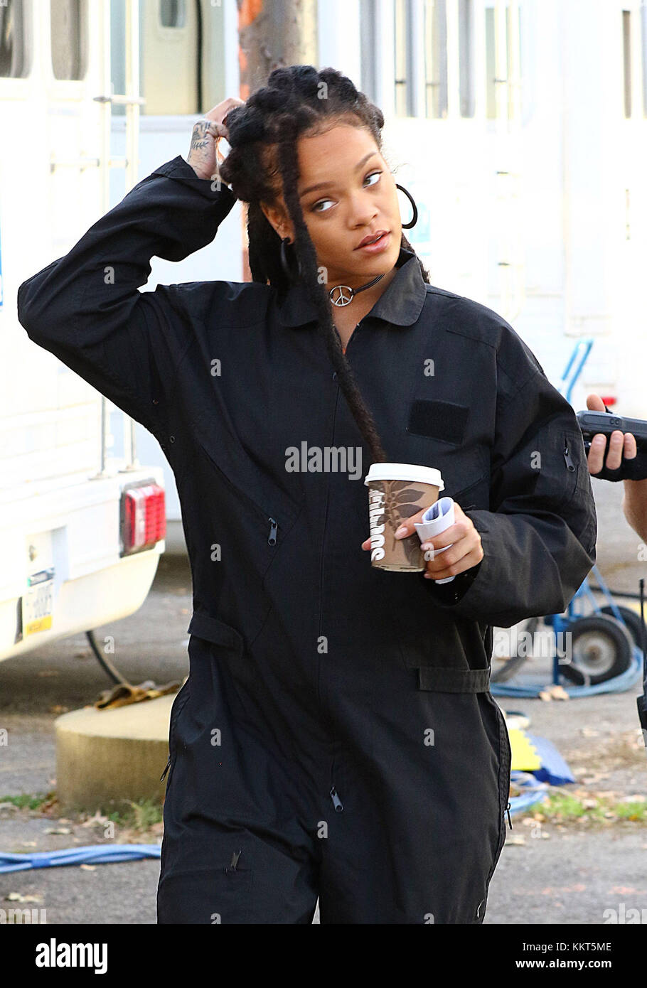 New York Ny November 08 Rihanna Is Seen On The Set Of