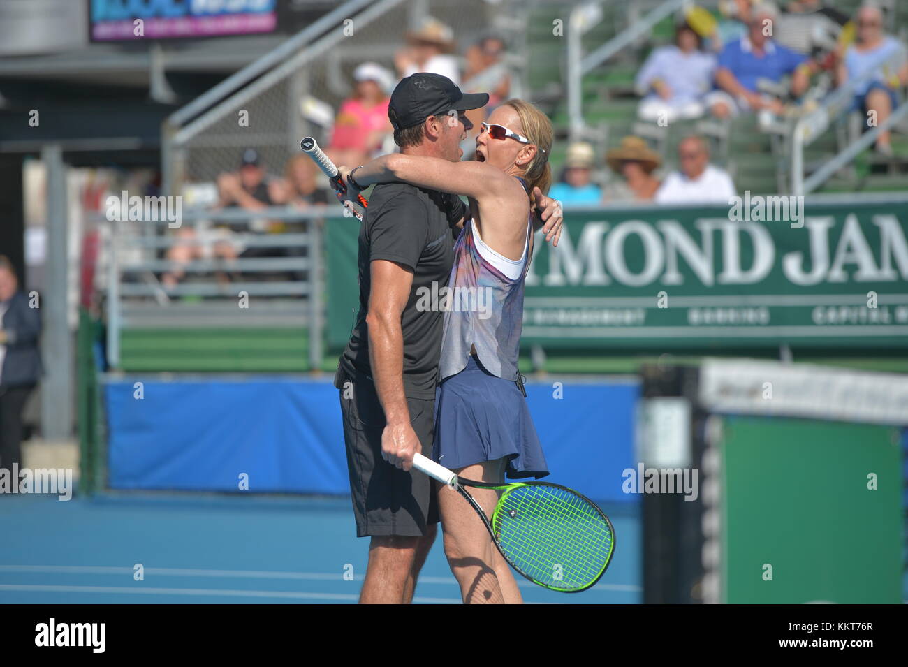 DELRAY BEACH, FL - NOVEMBER 05: Scott Foley and Renee Stubbs participates  in the 28th Annual Chris Evert/Raymond James Pro-Celebrity Tennis Classic  at Delray Beach Tennis Center on November 5, 2017 in