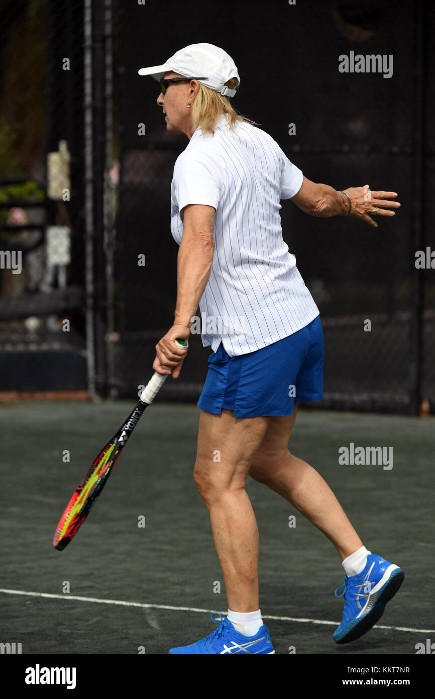 BOCA RATON, FL NOVEMBER 03 Martina Navratilova playing Tennis at The