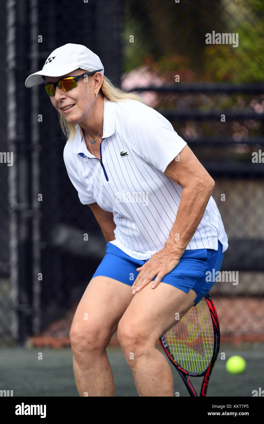 BOCA RATON, FL NOVEMBER 03 Martina Navratilova playing Tennis at The