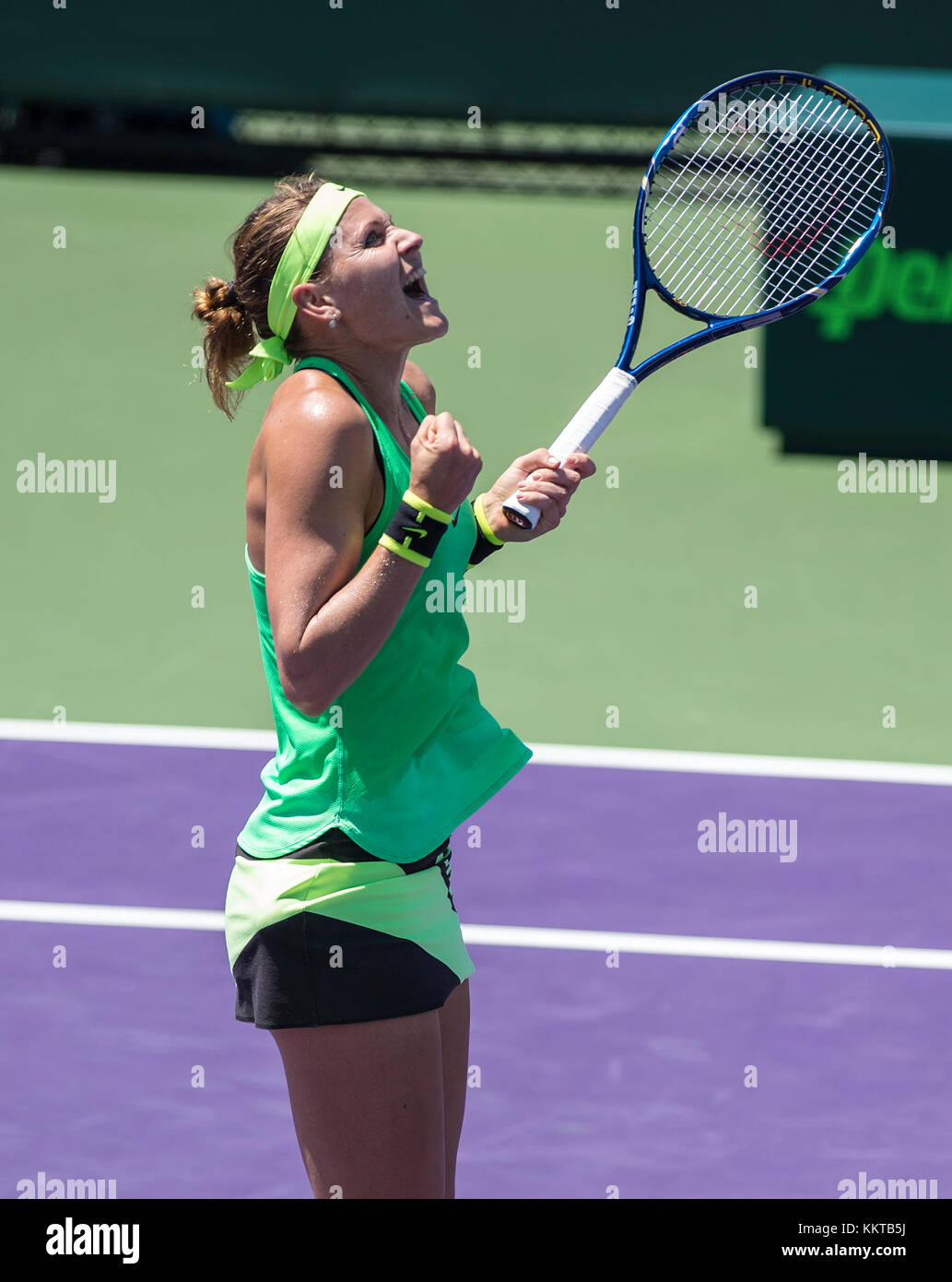 KEY BISCAYNE, FL - MARCH 27: Lucie Safarova on day 8 of the Miami Open at Crandon Park Tennis Center on March 27, 2017 in Key Biscayne, Florida.   People:  Lucie Safarova  Transmission Ref:  MNC20 Stock Photo
