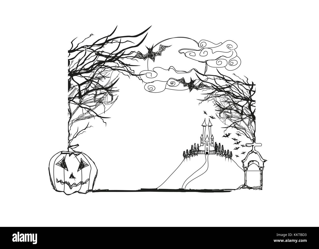 Halloween Doodle frame Stock Vector Image & Art - Alamy