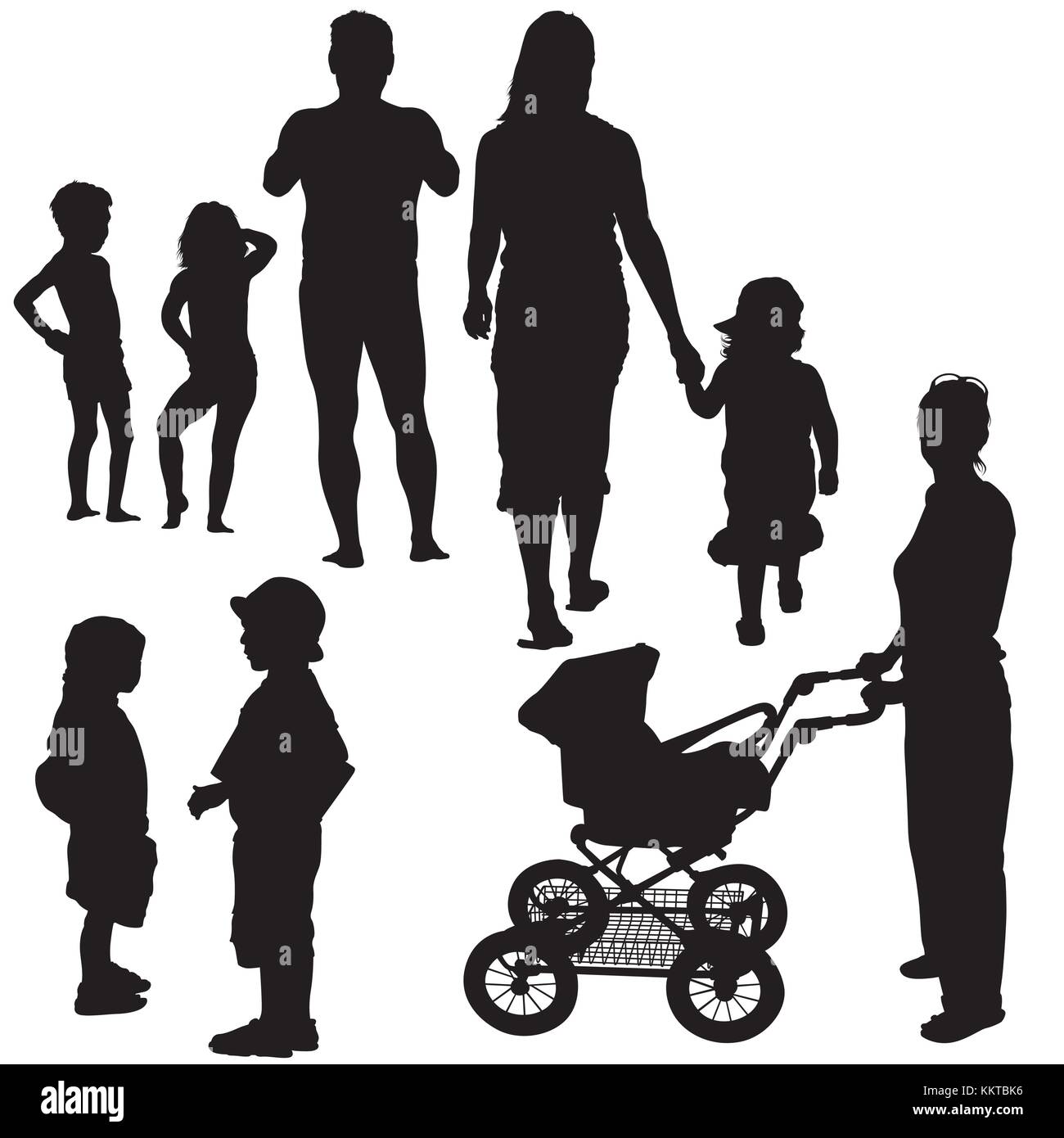 Family Silhouettes Stock Vector Image &amp; Art - Alamy