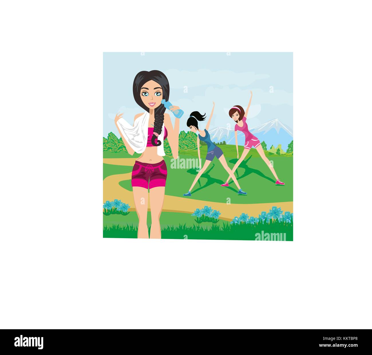 Exercises in the park Stock Vector Image & Art - Alamy